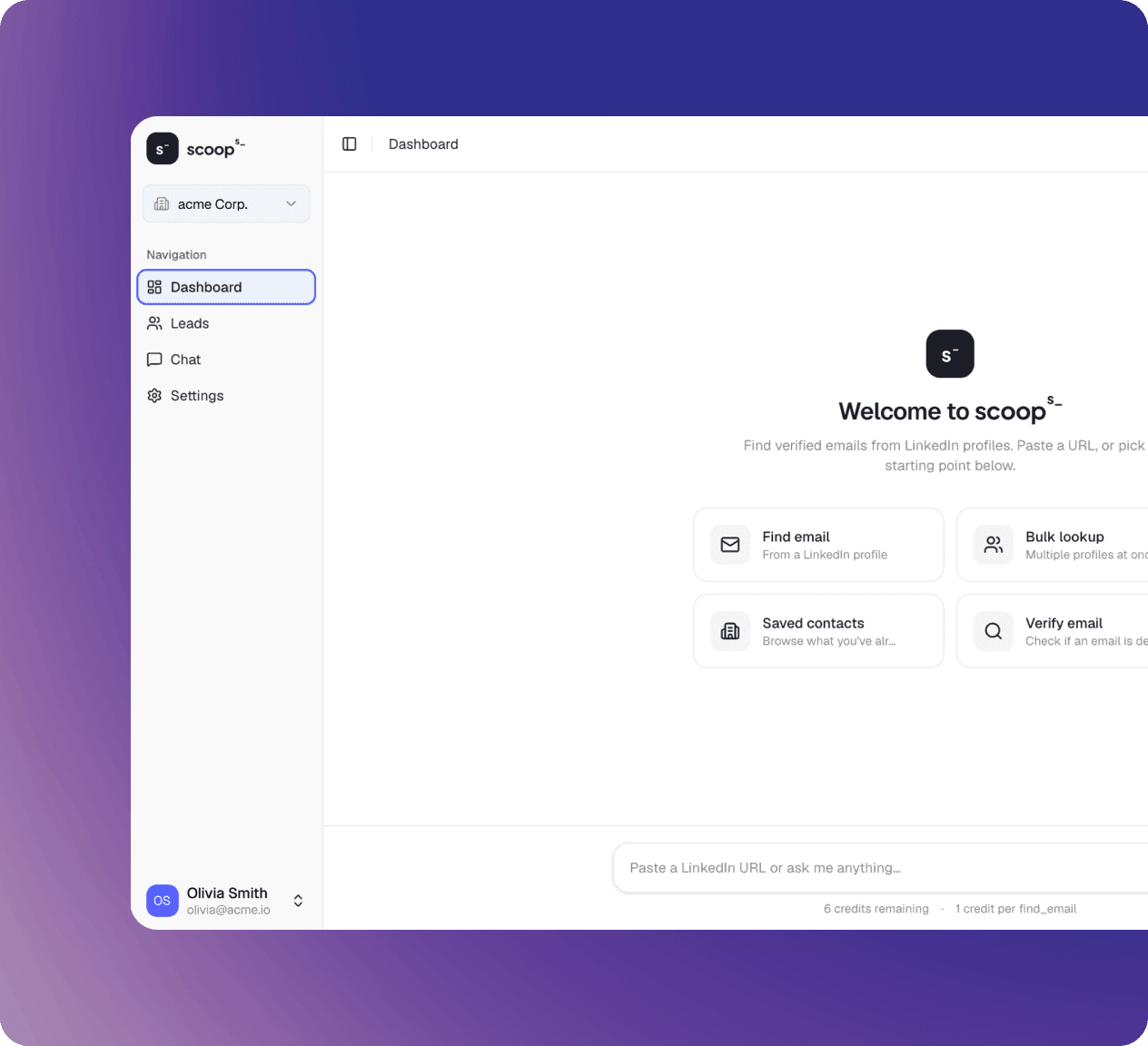 scoop Dashboard interface