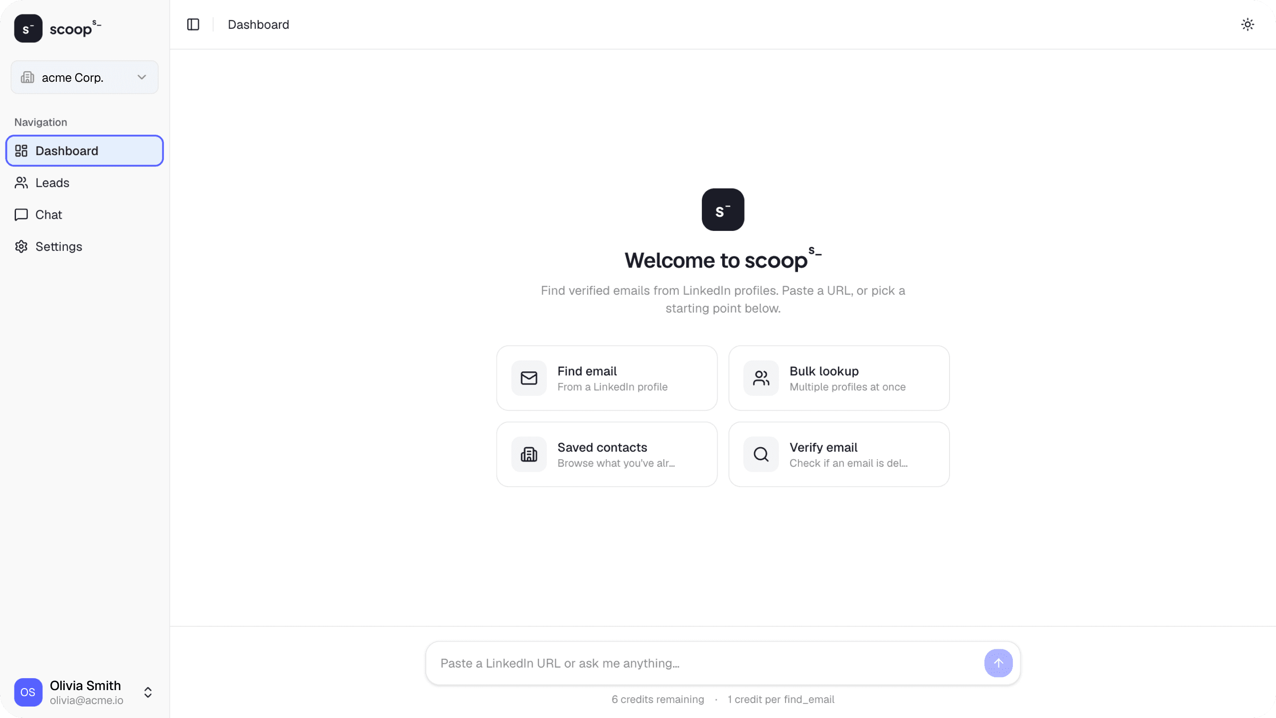 scoop dashboard